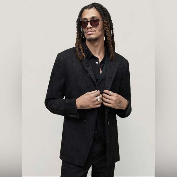 John Varvatos Upson Double-breasted Jacquard Jacket. size 54 EU. USA 44